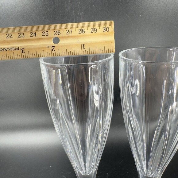 Godinger EMPIRE Spiral Barware Flute Cups Clear Glasses Retired Set 2 Vintage - Picture 4 of 8